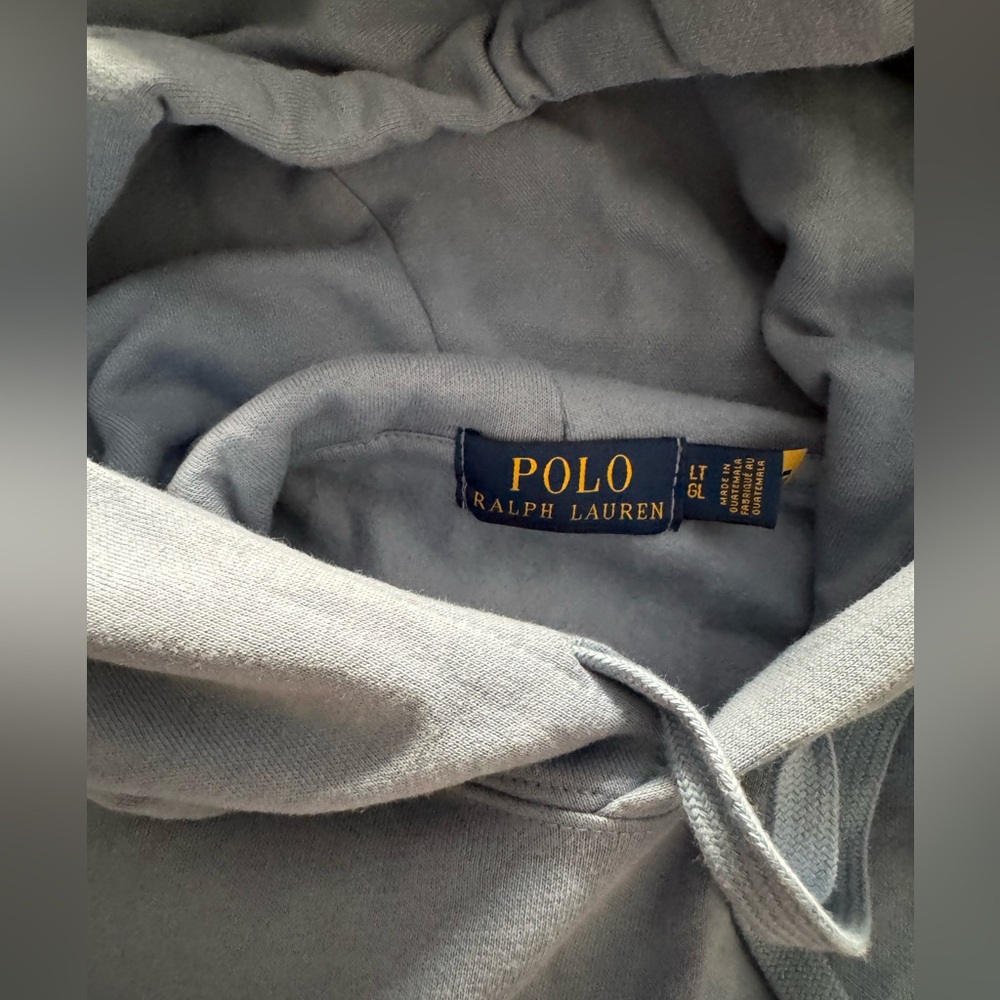 Polo Ralph Lauren Men's Polo Teddy Bear Fleece Hoodie Sweatshirt Blue Size LT - Picture 2 of 4